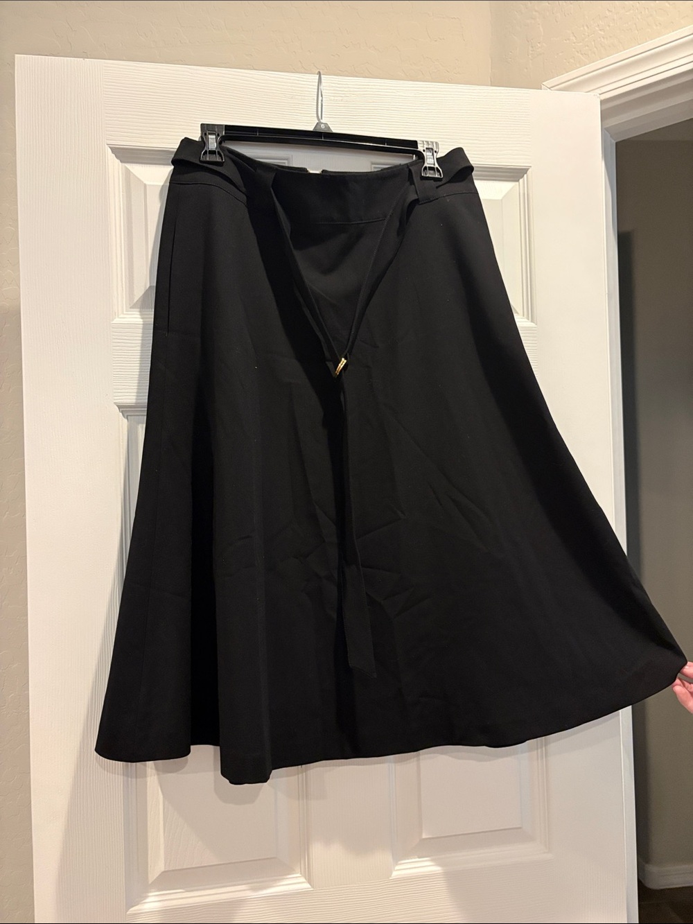 Calvin Klein Midi Length High Waisted  Black A-Line Women’s Skirt